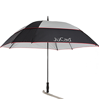 JuCad windproof umbrella_black-silver-red_ on the trolley
